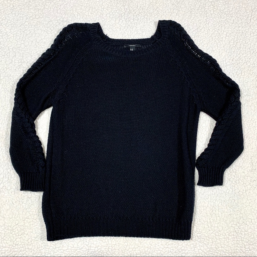 Forever 21 Cozy Black Sweater-Size M